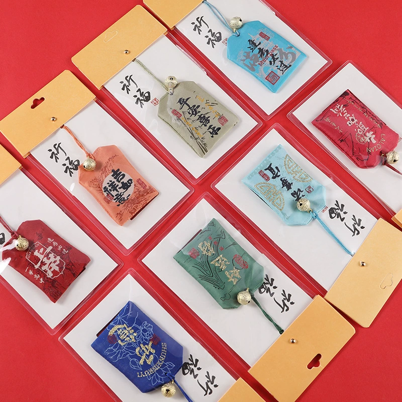 Молиться за Yushiling Скрытый храм Живописная зона Маленький колокольчик Саше Полынь Мир Счастливая сумка Насадки Сумка Мир Талисман Амулет