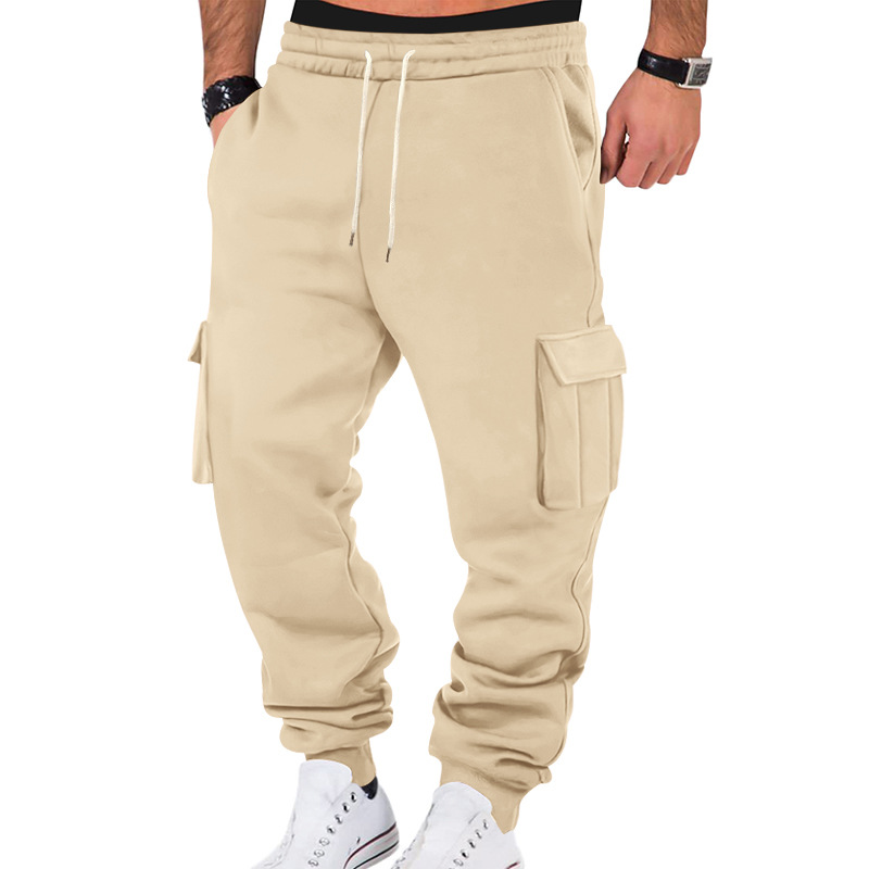 Transfronterizo otoño-invierno pesado americano pantalones de trabajo hombres transfronterizos de lana de bolsillo de bolsillo de bolsas deportivas casuales piernas pantalones de pila