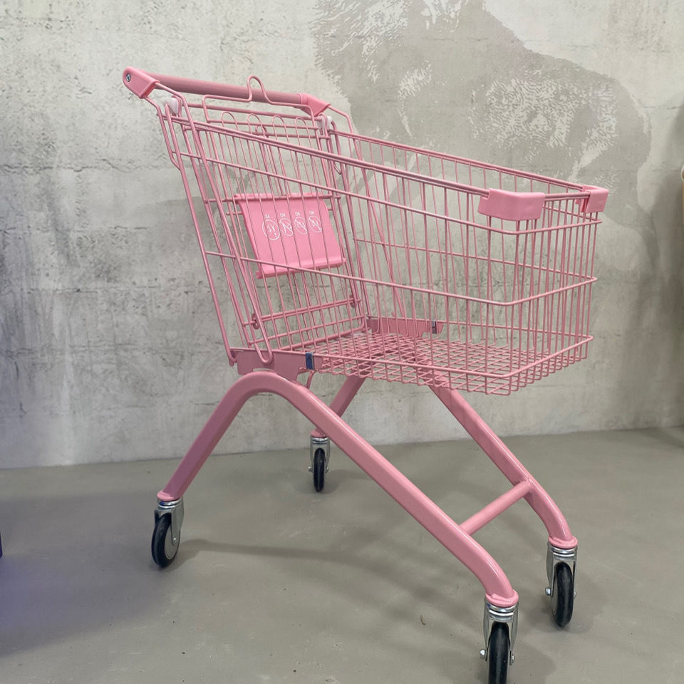 购物车零食店饰品店少女大号粉色小推车摆摊商场摄影道具手推车