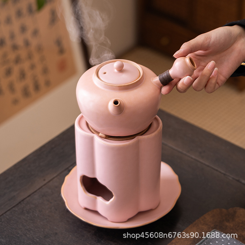 Traditional Cherry Blossom Pink Teapot for Brewing Tea, Charcoal-Fired Water Kettle, Open Flame Electric Ceramic Stove, Ceramic Teapot with Handle, Single Teapot Traditional Cherry Blossom Pink Teapot for Brewing Tea, Charcoal-Fired Water Kettle, Open Flame Electric Ceramic Stove, Ceramic Teapot with Handle, Single Teapot