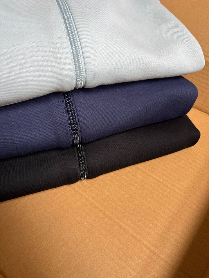 Áo khoác hoodie kéo khóa thêu hình ngựa nhỏ, form rộng, dài tay — Màu xanh tím than, Xanh da trời, Xanh lá cây, màu xám chi tiết 5
