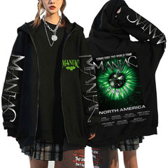 Straykids周辺の原宿プリントのパーカーと帽子のゆったりしたファスナーのスウェットの卸売り