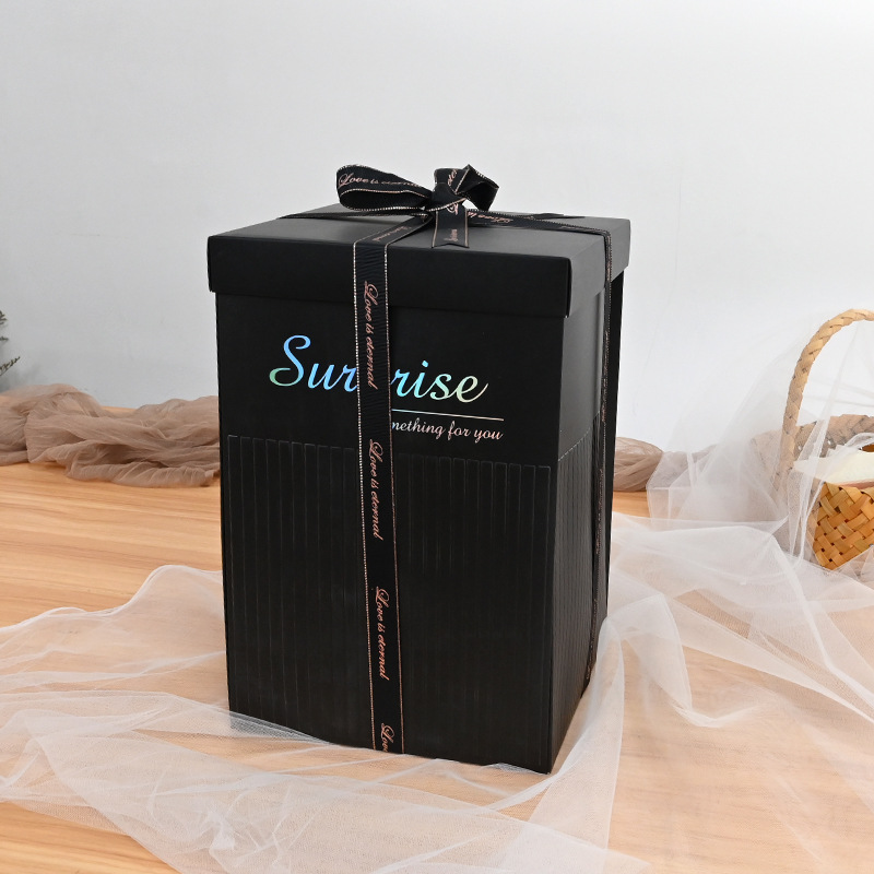 Caja de embalaje de regalo floristería arte floral Día de San Valentín plegable creativo byi doble vuelo embalaje de flores caja de flores sorpresa