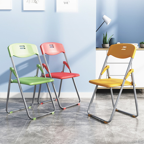 Plastic folding chair wholesale dining chair internet celebrity folding chair office backrest student training dormitory computer learning
