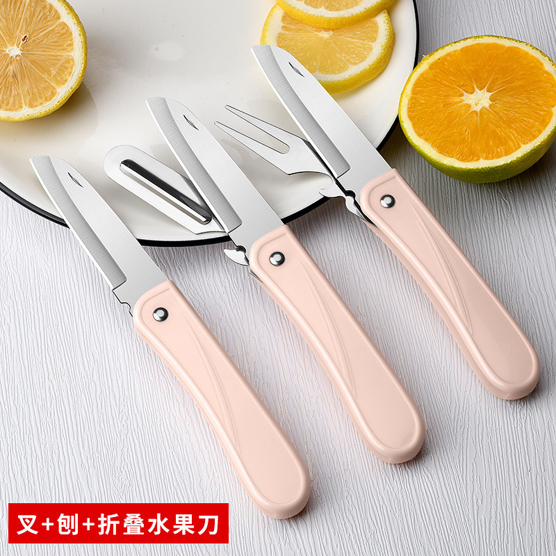 Cuchillo de fruta plegable cuchillo de frutas al aire libre cuchillo de frutas doméstico portátil de acero inoxidable mini dormitorio multifuncional
