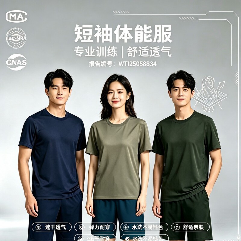 Jihua Zhonggong Military Training Uniform Short-Sleeved Physical Training Uniform T-Shirt Summer Shorts Quick-Drying Breathable Physical Training Uniform
