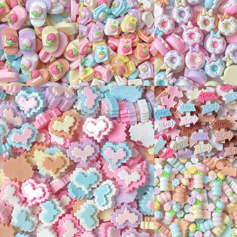 Mini Slippers, Street Signs, Donuts, Pixel Hearts, Resin Accessories, Mini Mixed-Style Accessories, Hair Clips, Phone Case Decorations Mini Slippers, Street Signs, Donuts, Pixel Hearts, Resin Accessories, Mini Mixed-Style Accessories, Hair Clips, Phone Case Decorations