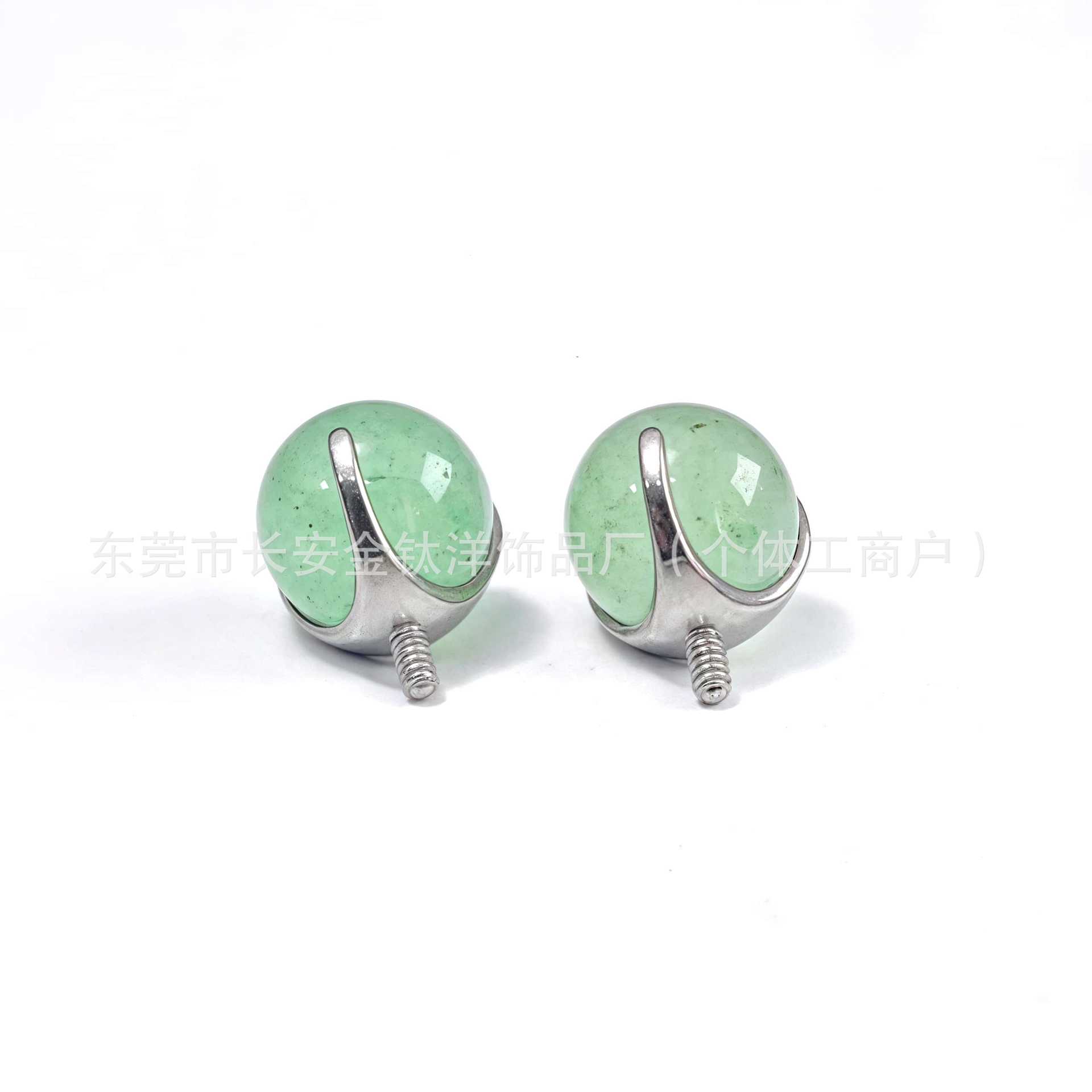 F136 Titanium Three-Claw Natural Aventurine Lip Nail Tongue Nail Ear Nail Piercing Jewelry - 5mm detail image 7