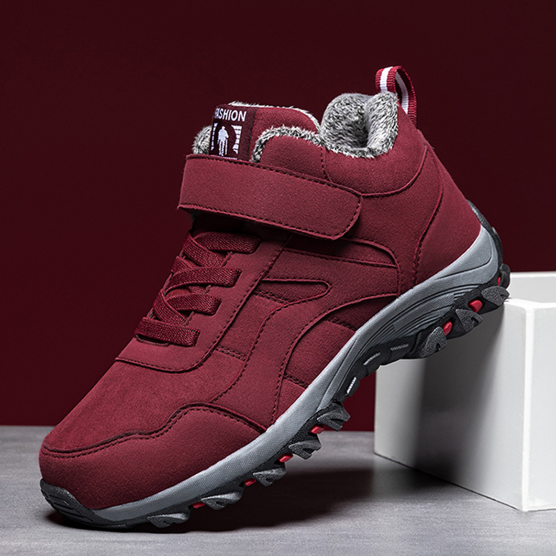 冬季老人鞋女高帮加绒加厚健步鞋情侣款大棉鞋妈妈鞋一件代发批发