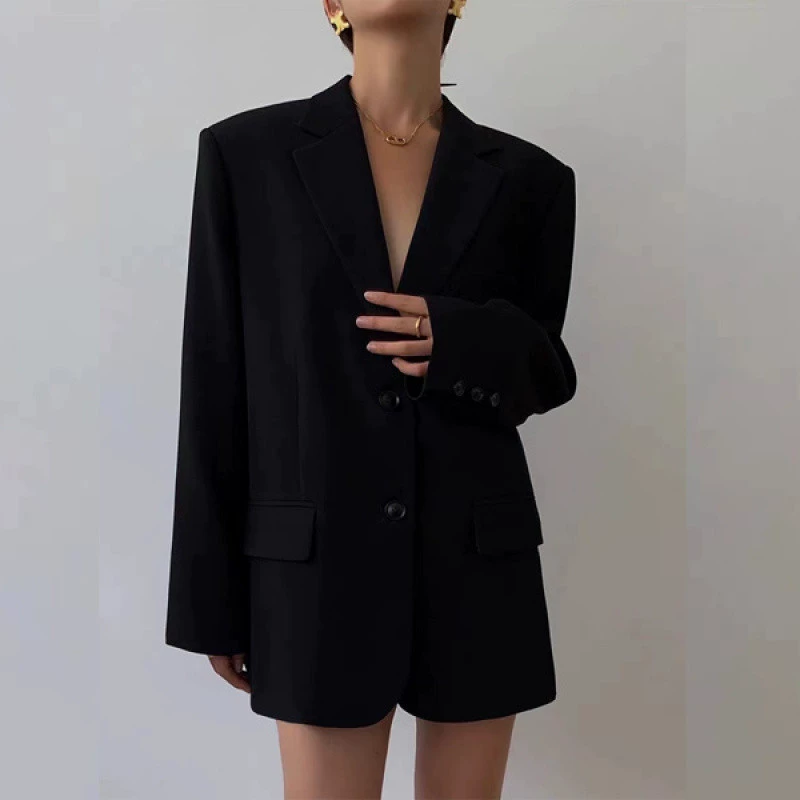 Autumn retro classic suit jacket for leisure, Korean style, fitted