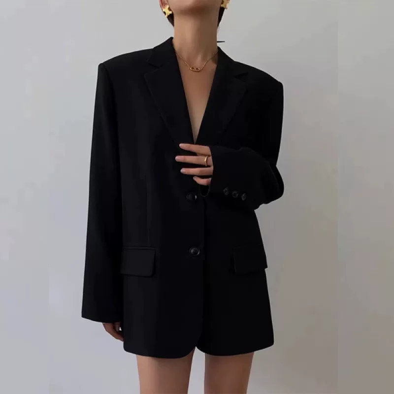 Autumn retro classic suit jacket for leisure, Korean style, fitted