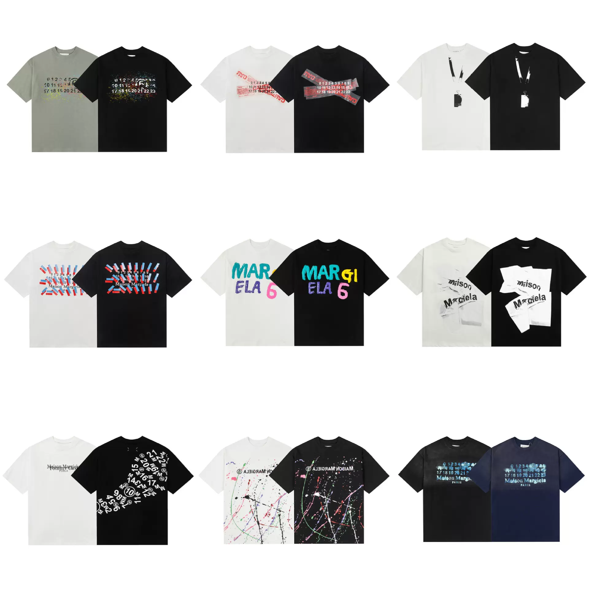 跨境正确版Maison Margiela 马吉拉MM6短袖圆领T恤数字男女潮牌T