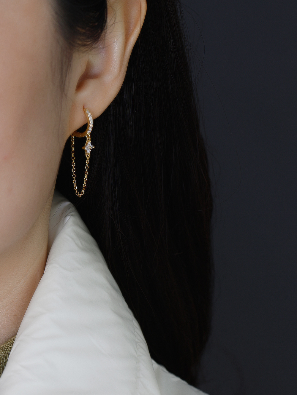 Fashion Geometric Sterling Silver Plating Dangling Earrings 1 Pair