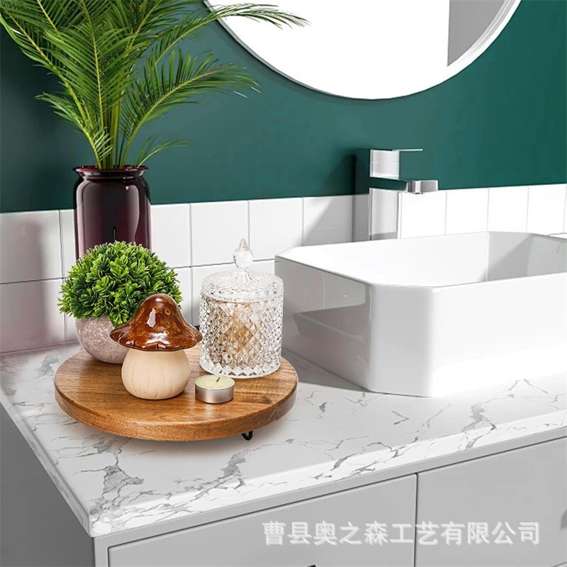 Wooden Desktop Ornament Base Farmhouse B&B Round Aromatherapy Green Plant Decorative Tray Home Kitchen Bathroom Storage Wooden Desktop Ornament Base Farmhouse B&B Round Aromatherapy Green Plant Decorative Tray Home Kitchen Bathroom Storage