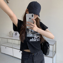 设计感短袖体恤女夏季新款修身显瘦短款辣妹学生上衣女装批发