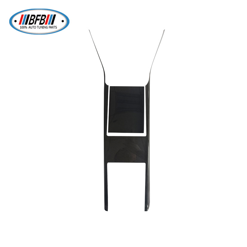 100% Real Carbon Fiber Center Console Gear Shift for 2023 Tesla Model X - Glossy Carbon Fiber Interior Decoration