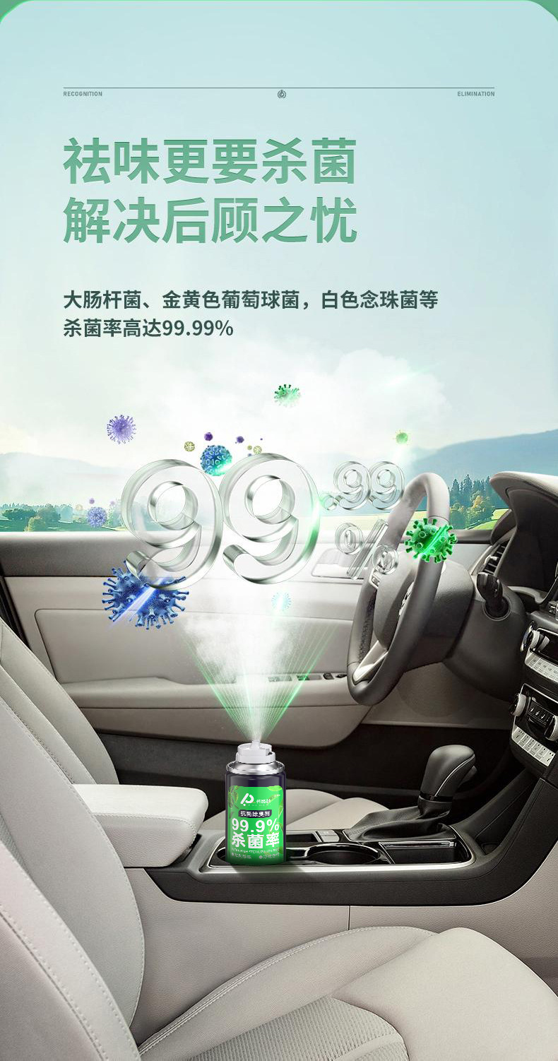 Car Deodorizer, Sterilization and Disinfection, Car Fragrance, Powerful and Fast Odor Eliminator, Car Air Cleaner