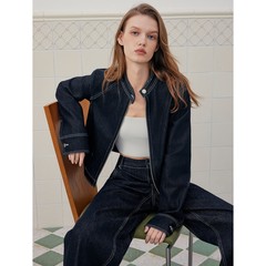 法式廓形牛仔短外套女2025秋新款天丝工装风时髦通勤夹克上衣