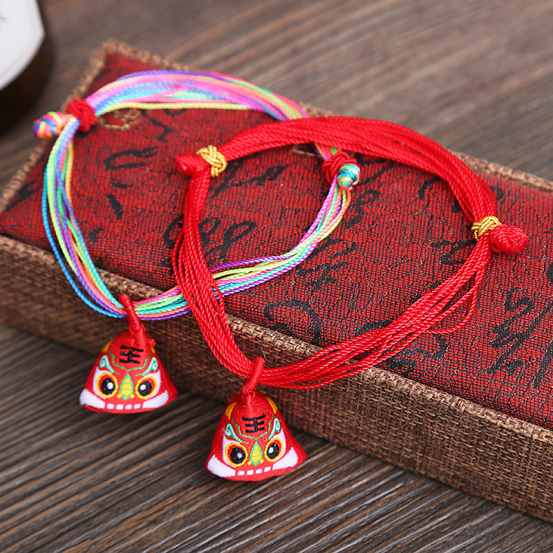 Dragon boat festival Jewelry wholesale Red rope Multicolored rope Bracelet Guochao Lion tiger Multicolored Hand rope Yiwu Commodity