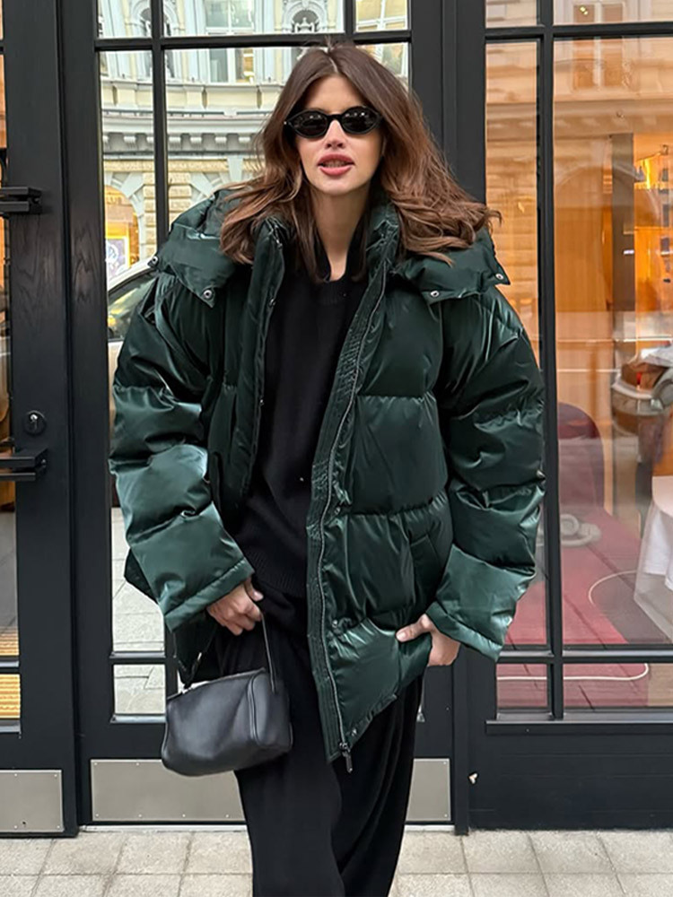 Inventario - moda casual de cuello largo con cuchilla larga ropa de algodón encapuchada 2025 otoño y invierno nuevo estilo transfronterizo europeo y americano