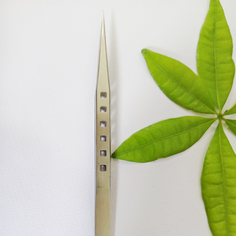 16长不锈钢精密加长带孔镊子飞线尖头抛头镊手机维修工具可定LOGO