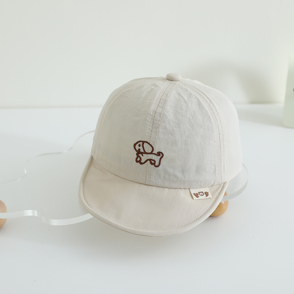 2025 sombrero para bebés primavera y otoño nuevo bordado de dibujos animados sombrero de brida suave sombrero para niños y niñas sombrero de boca de pato secado rápido