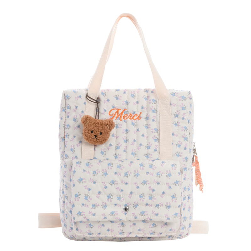 Mochila de flores frescas para niños y niñas, jardín de infantes, mochila para bebés, lindos osos, mochila para padres e hijos