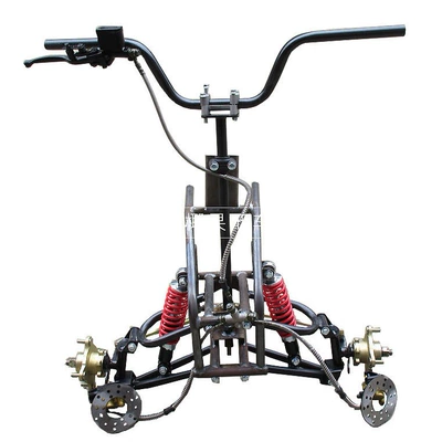 DIY four-wheeler accessories, 2-wheel modified inverted three-wheeler front axle frame, ATV suspension, brake, and steering assembly