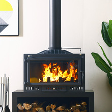 壁炉真火燃木家用取暖器现代欧式装饰铸铁嵌入烧木柴炉芯自建别墅