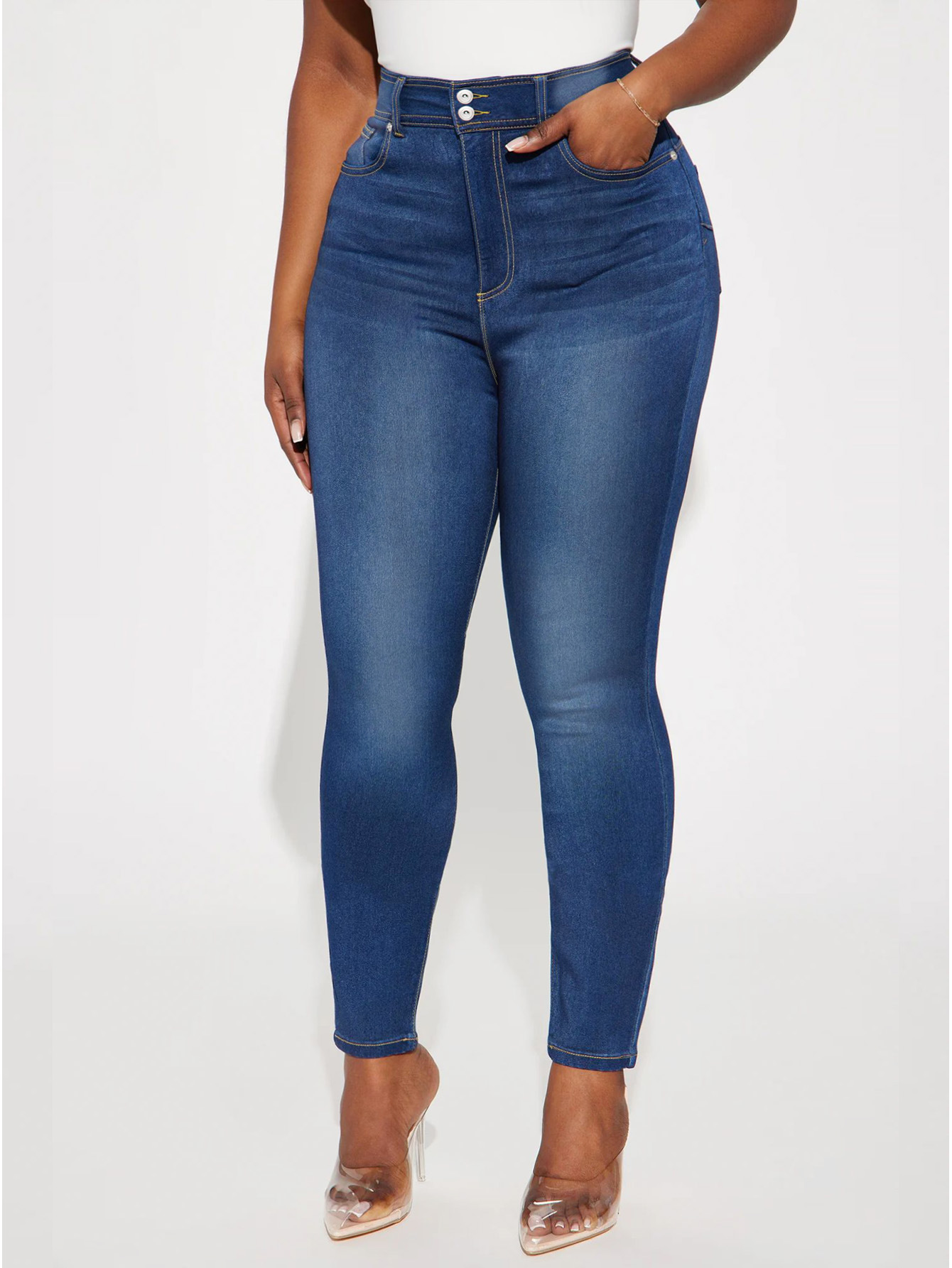 Sexy retro elastic jeans