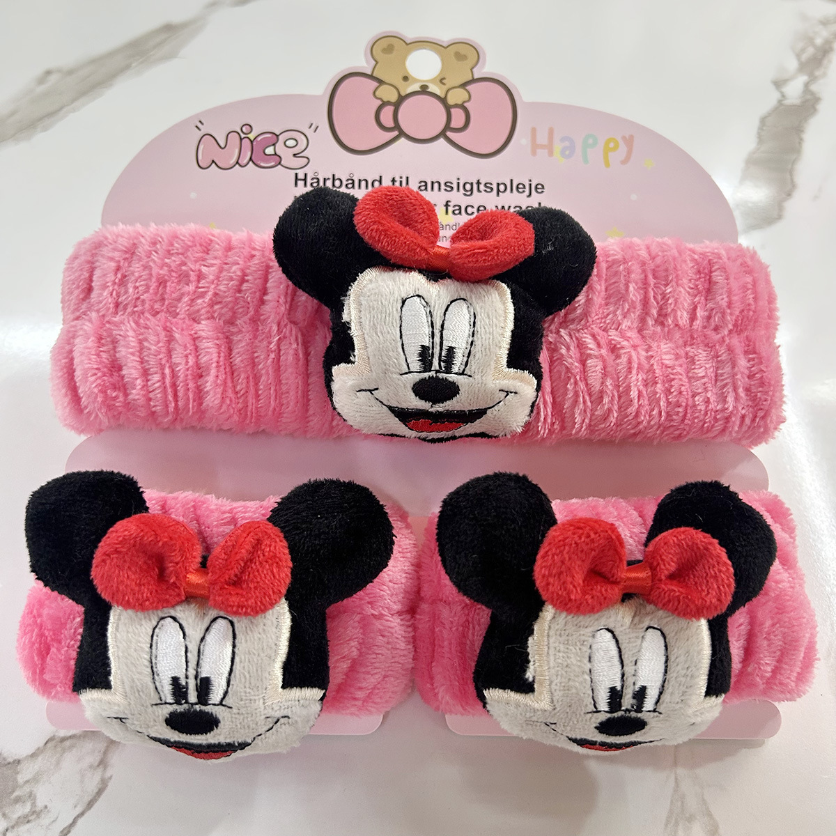 Banda de cabello de moda con tarjeta de papel dulce decoración de animales pequeños de peluche de lavado banda de cabello de dibujos animados correa de muñeca tridimensional