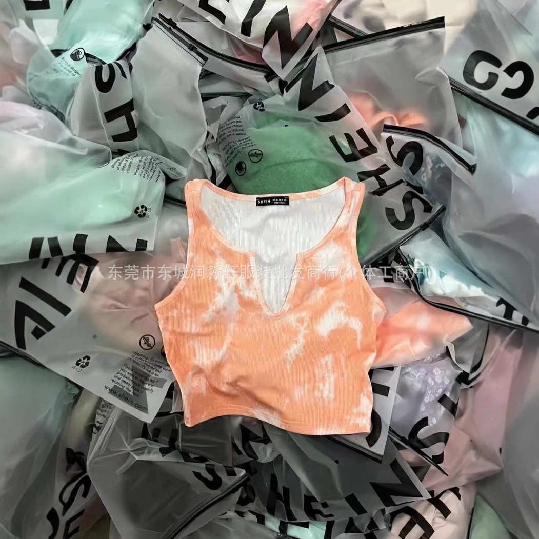 Sudeste asiático shein comercio exterior ropa de mujer miscelánea camiseta chaleco trajes de cola transfronterizos europeas y estadounidenses al por mayor a bajo precio