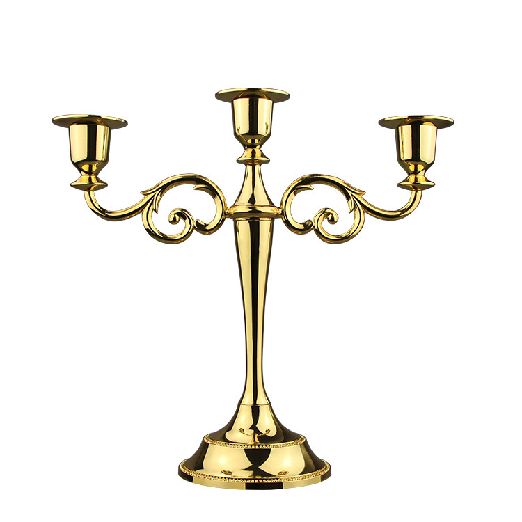 Candelaria europea boda creativa retro mesa de comedor candelabros decoración de boda romántica candelabros de tres cabezas