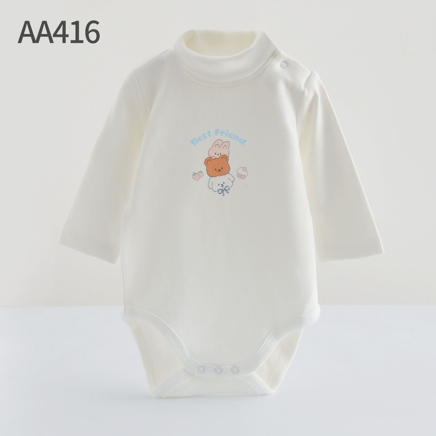 婴儿衣服新生儿连体衣秋冬高领长袖三角哈衣宝宝包屁衣棉质爬爬服