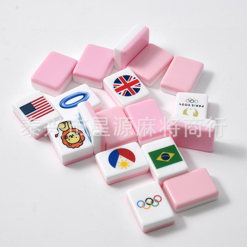 DIY Mahjong American Mahjong Tiles Cartoon Entertainment Portable Size Tiles Logo Can Be Customized for Leisure and Creative Mahjong Tiles
