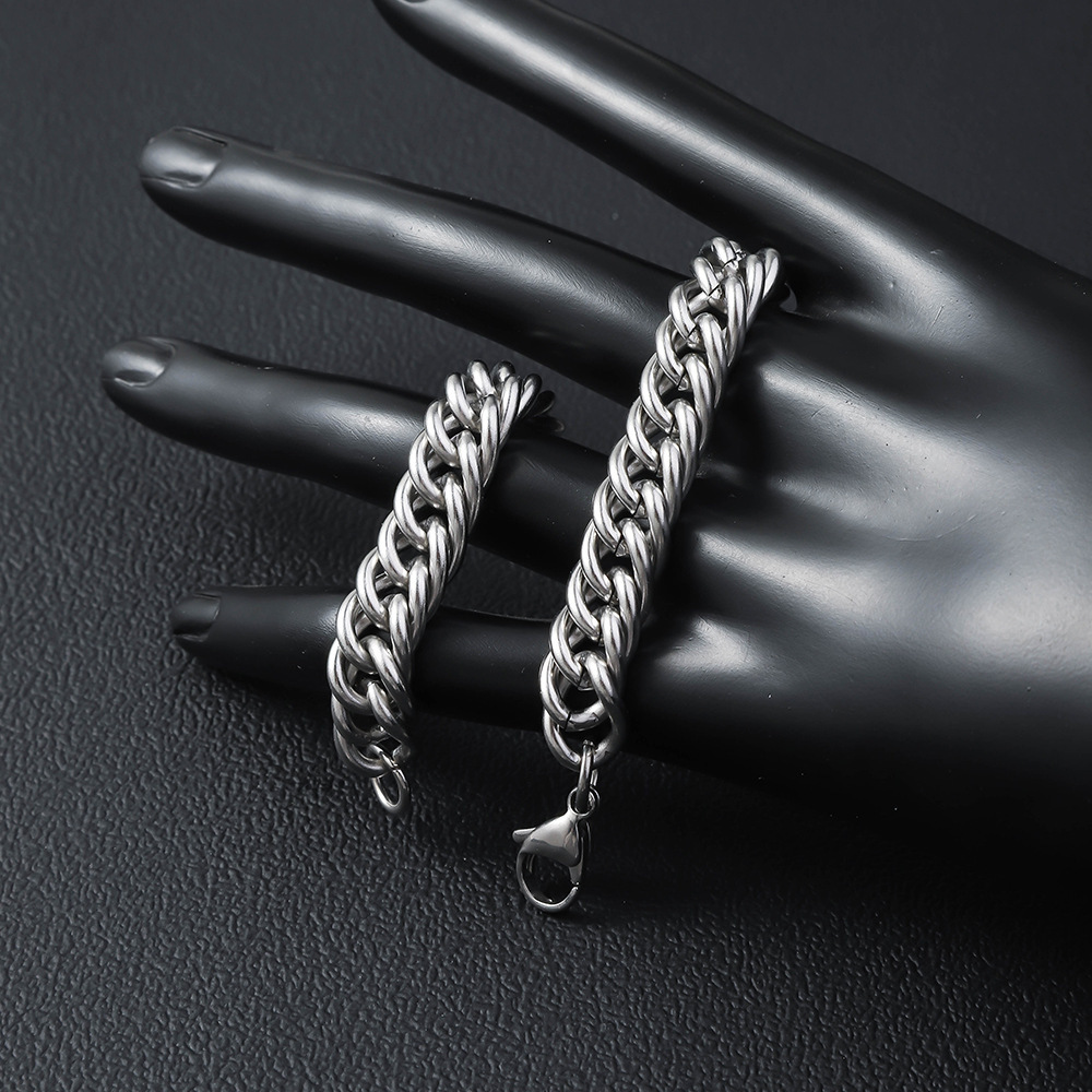 Bracelet À Maillons Polis En Acier Inoxydable Pour Homme_voghion.com