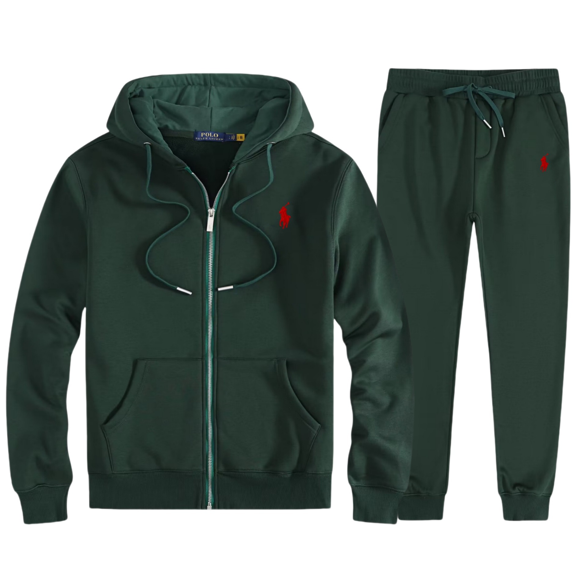 Dark green-red label