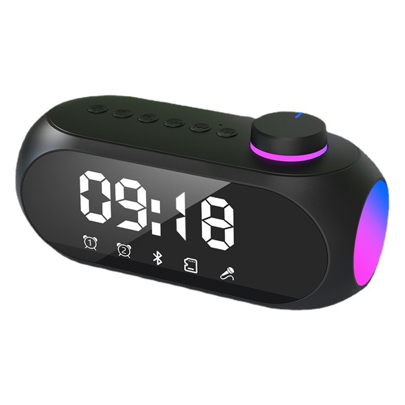 Nuevo Bluetooth pequeño altavoz S18 noche luz altavoz pesado subwoofer portátil mini reloj alarma reloj de escritorio sonido