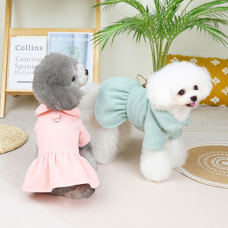 2022 Solid Color Cute Fragrance Traction Skirt Pet Warm Autumn and…