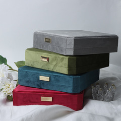 Velvet Pearl Necklace Gift Box Jewelry Box with Metal Clasp Flip Lid Multi-Color Elegant Box Including Gift Pouch
