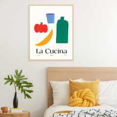 Nordic minimalist Danish apple abstract children's room living room wall art decor canvas print painting