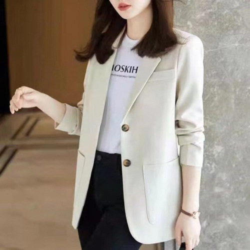 Women's Spring Western Style Loose Fit Versatile Student Medium Length Jacket Casual Little Western Suit