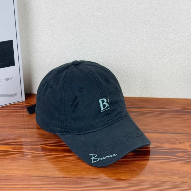 Ins Korean Street Fashion Trendy Brand B Letter Washed Baseball Cap for Men and Women Spring and Summer Korean Style Couple's Versatile Duckbill Cap Ins Korean Street Fashion Trendy Brand B Letter Washed Baseball Cap for Men and Women Spring and Summer Korean Style Couple's Versatile Duckbill Cap