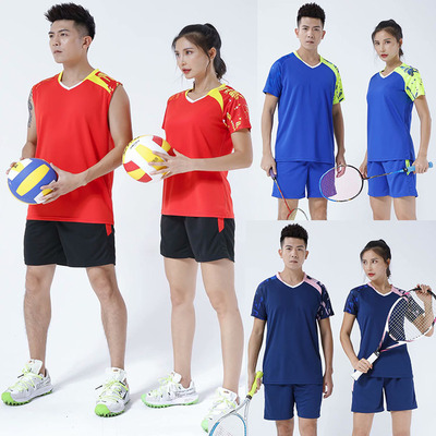 summer lovers Short sleeved Tennis clothing suit men and women Children's clothing Quick-drying ventilation match Training clothes badminton