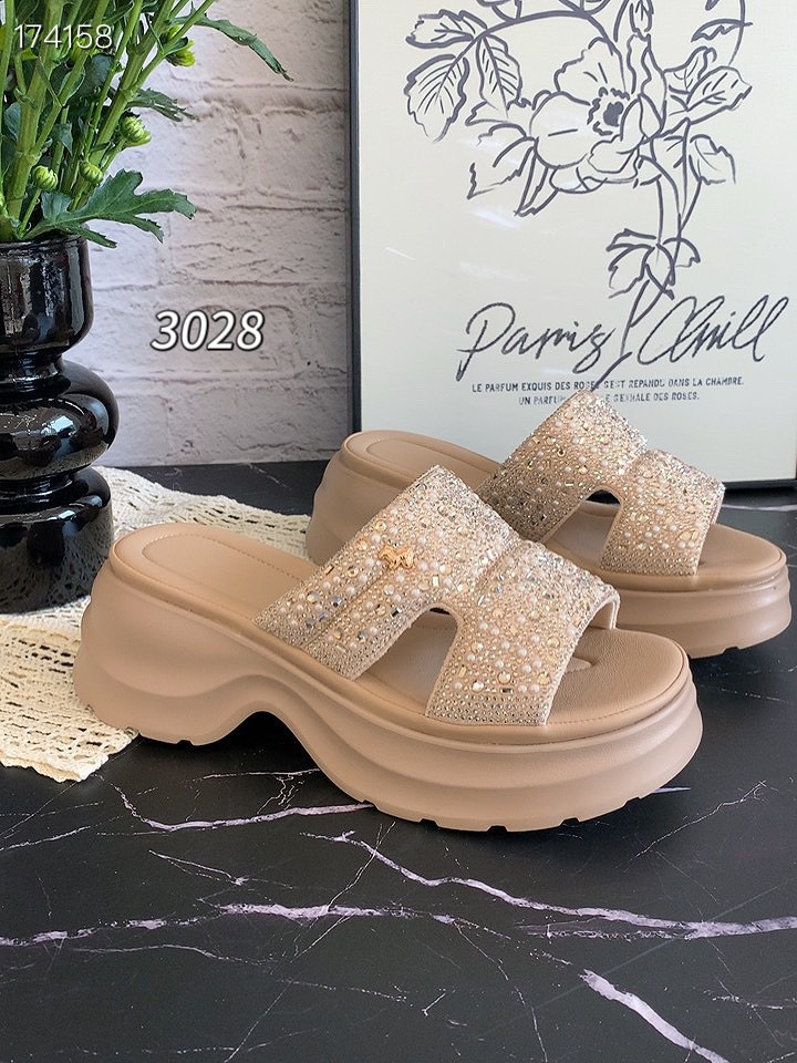 Dép sandal nữ xỏ ngón đế dày 6 cm phong cách thể thao Pháp — Màu đen, vàng chi tiết 2