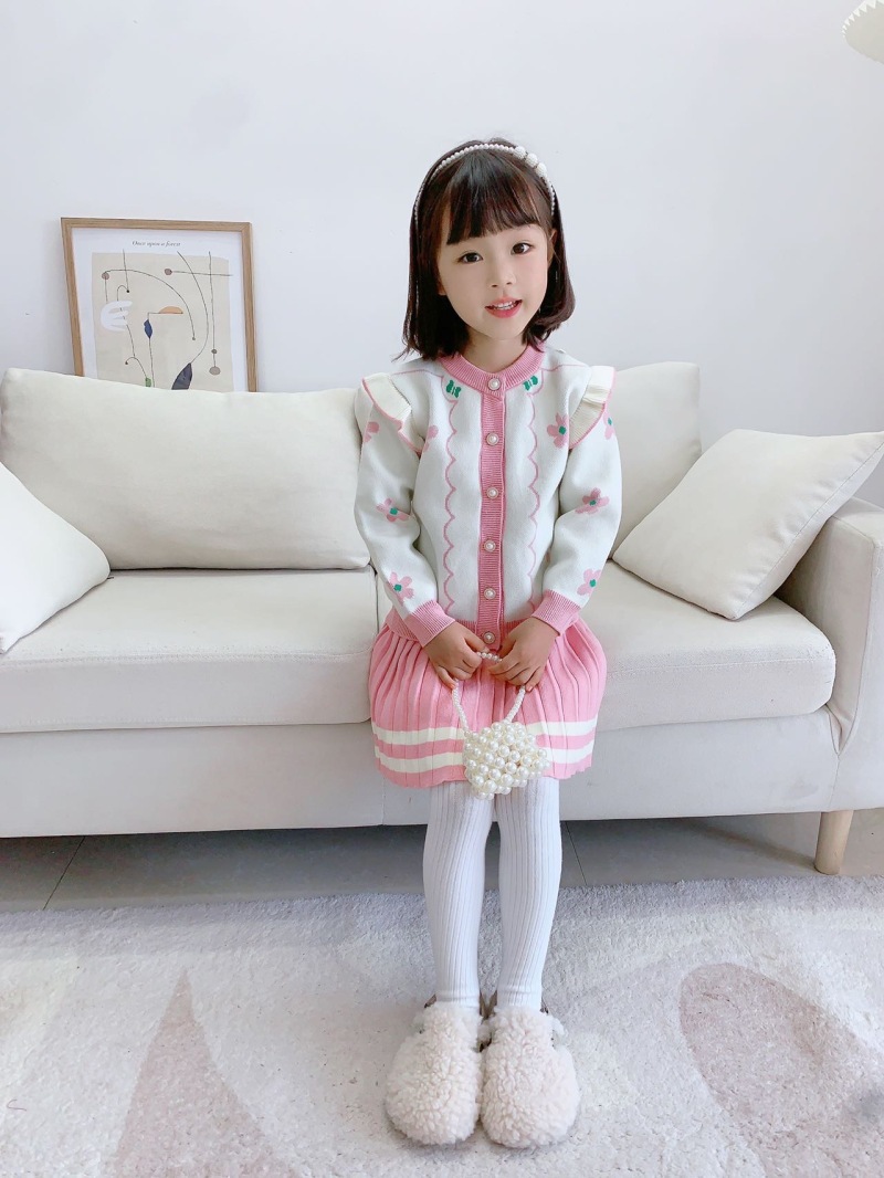 Mädchen Pullover Und Plissee Prinzessinnenkleid Zweiteiler Set_voghion.com