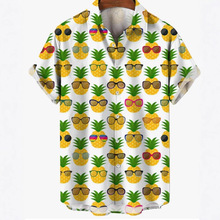 2025夏季新款外贸男士短袖衬衫 3D印花时尚休闲夏威夷上衣 可来图