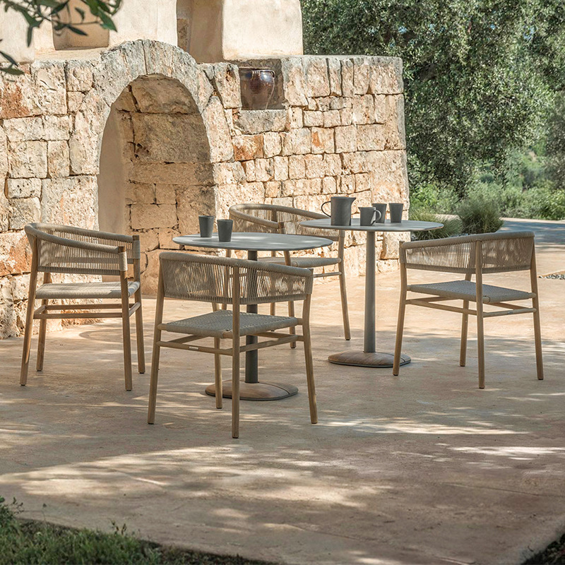 Mesa y silla de teca al aire libre terraza villa patio jardín todo el tiempo hotel ocio muebles de aluminio impermeables y protectores solares