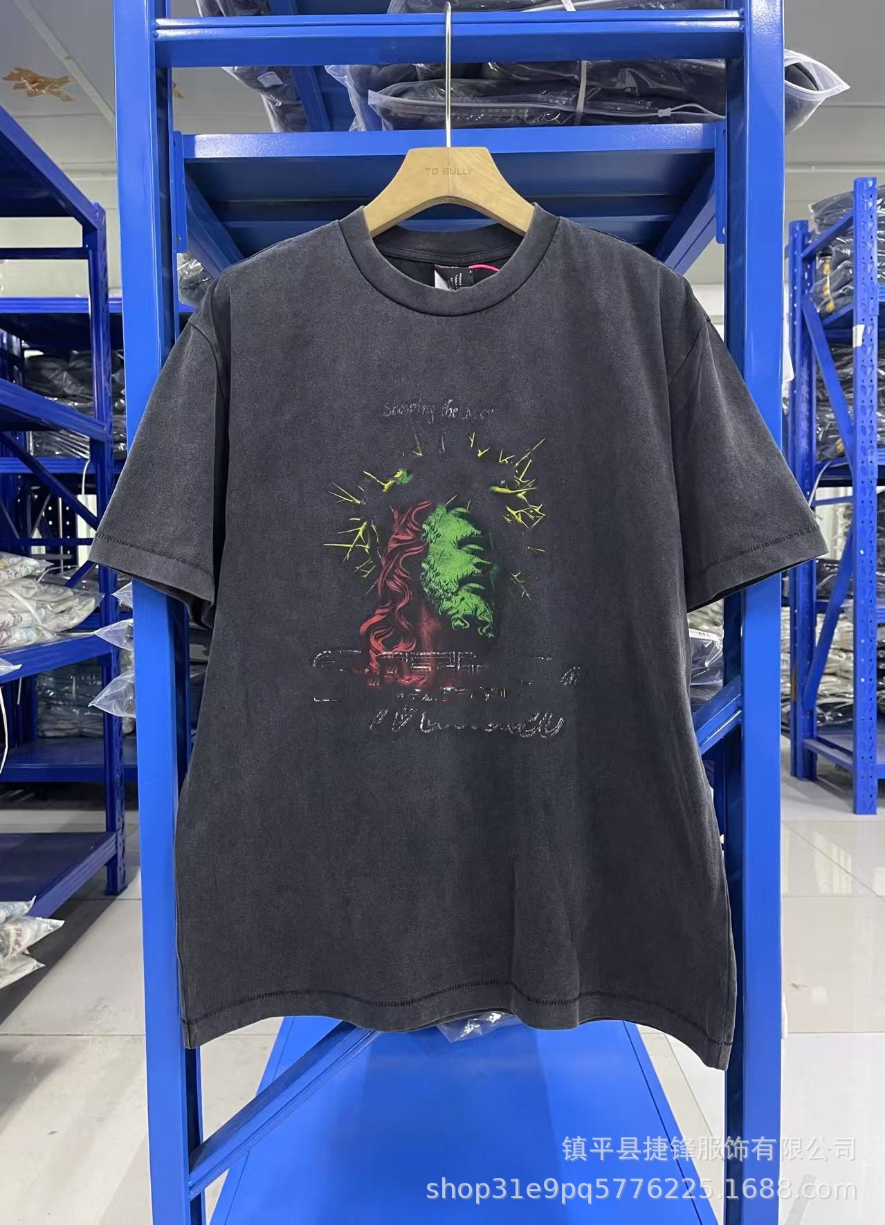 クロスボーダーの新型欧米のファッションブランドのレトロな水洗いは古い落書きをします。