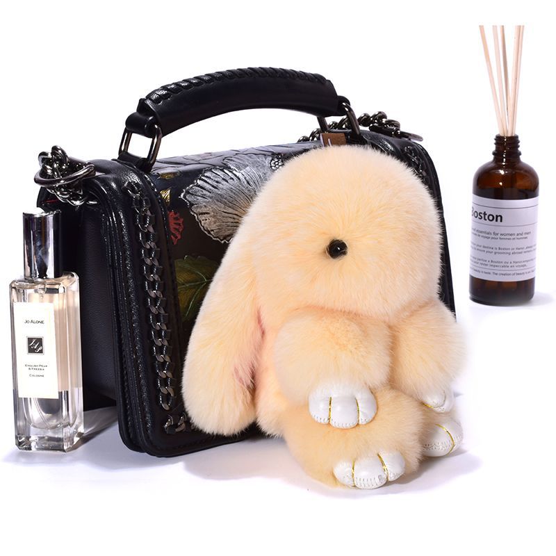 工場卸売レッキスウサギの毛皮の死んだウサギのペンダントぬいぐるみウサギのキーホルダーアクセサリーゴーグミ人形小物